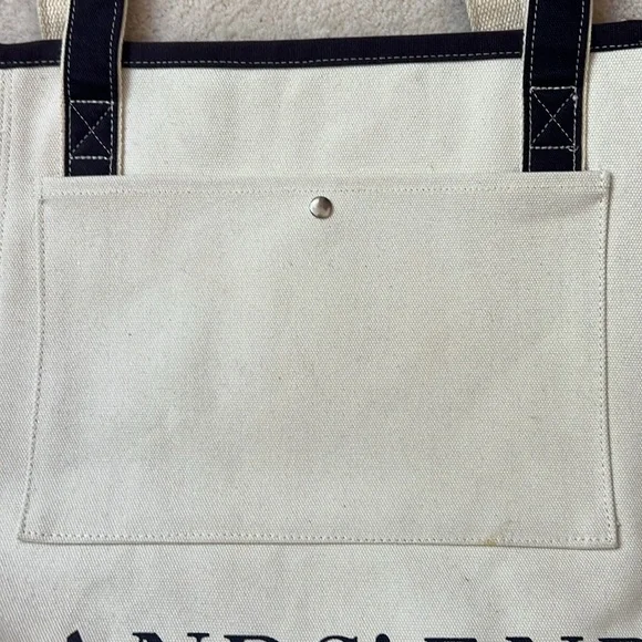 Lands End classic canvas tote.  One large outer pocket. - Picture 3 of 3